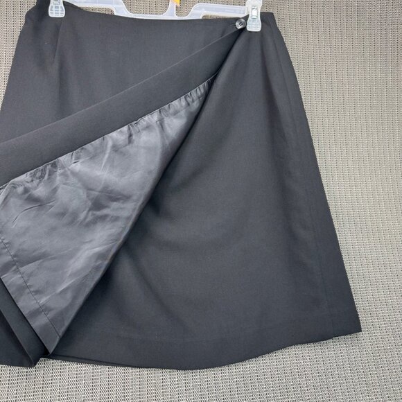 Style & Co. Collection Black A-Line Wrap Skirt Size 16 100% Polyester Womens - Picture 6 of 9